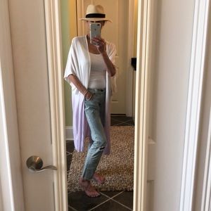 WHITE & LAVENDER KIMONO - one size